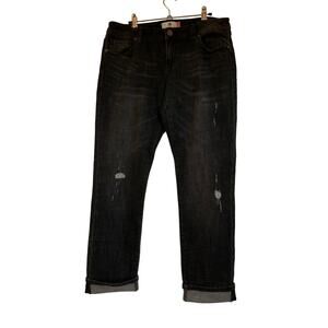Cabi Slim Boyfriend Distressed Black SZ 10 Womens Jean Cuffed or UnCuff